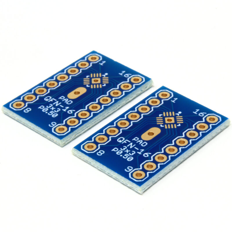 QFN-16 to DIP Adapter (3mm x 3mm – P0.50) – Pack of 2 | Artekit Labs