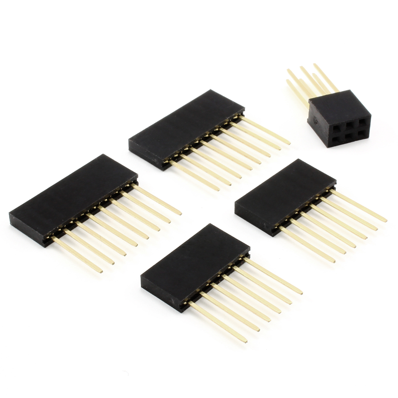 NooElec 50pc 6-Pin Stackable Female Shield Headers – Tall For Arduino Breadboard